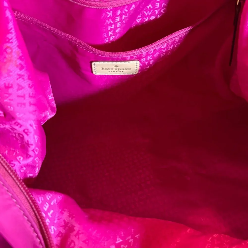 Kate spade  New York pinknylon  tote with leather straps and crossbody strap
